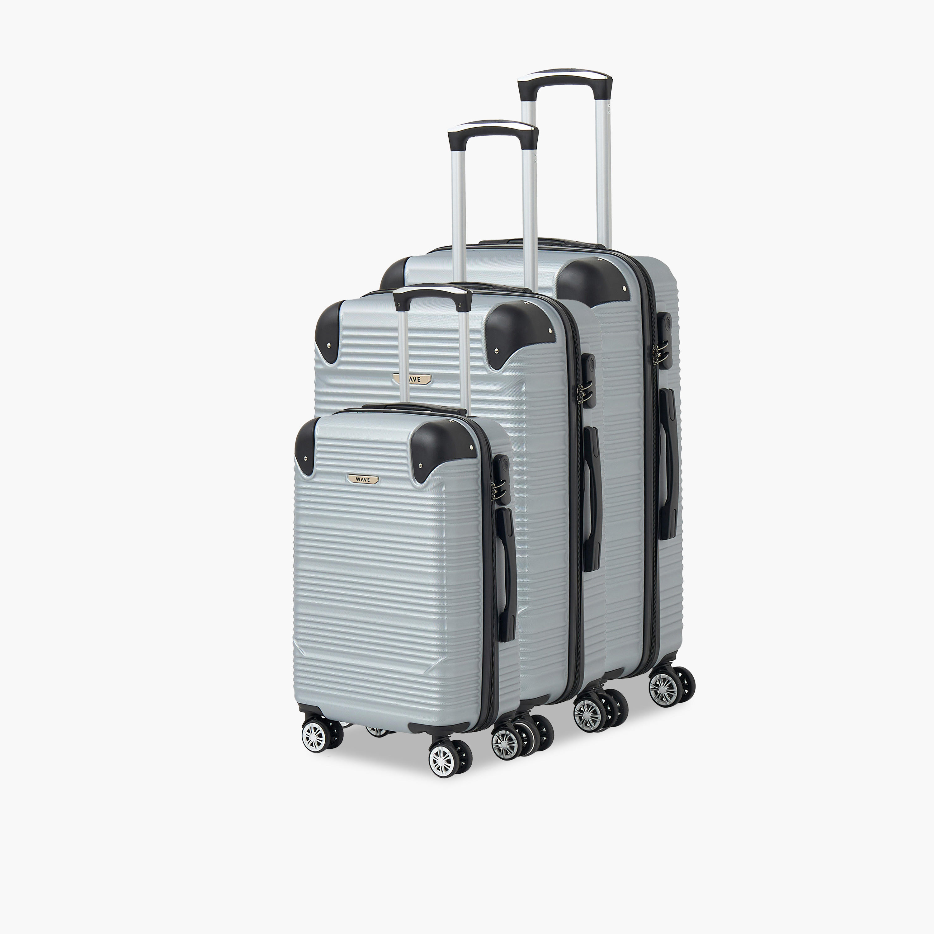 WAVE Textured Hardcase Luggage Trolley with Retractable Handle - 24 inches Check-In Bag-travel-luggagesandbags-luggage-image-12