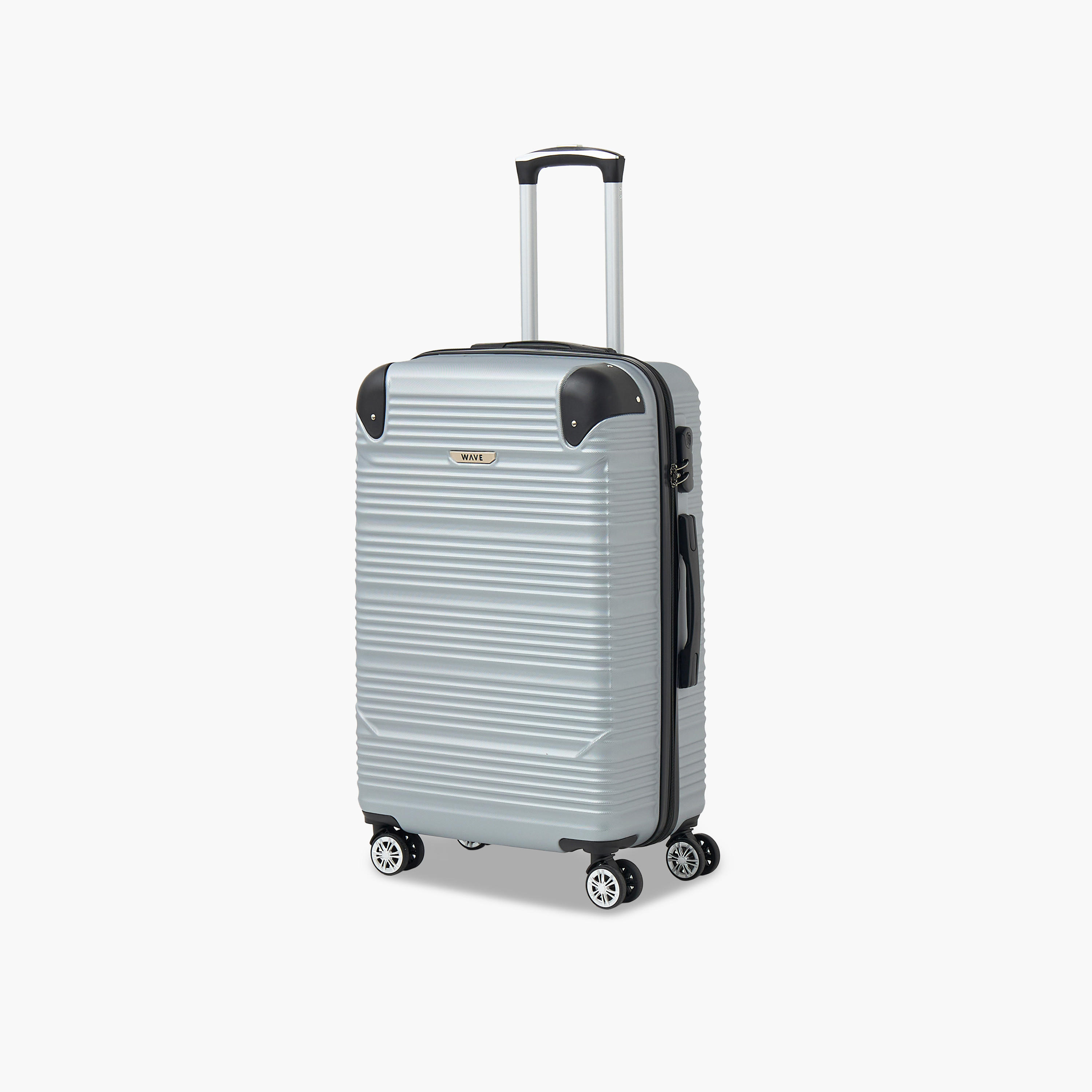WAVE Textured Hardcase Luggage Trolley with Retractable Handle - 24 inches Check-In Bag-travel-luggagesandbags-luggage-image-11