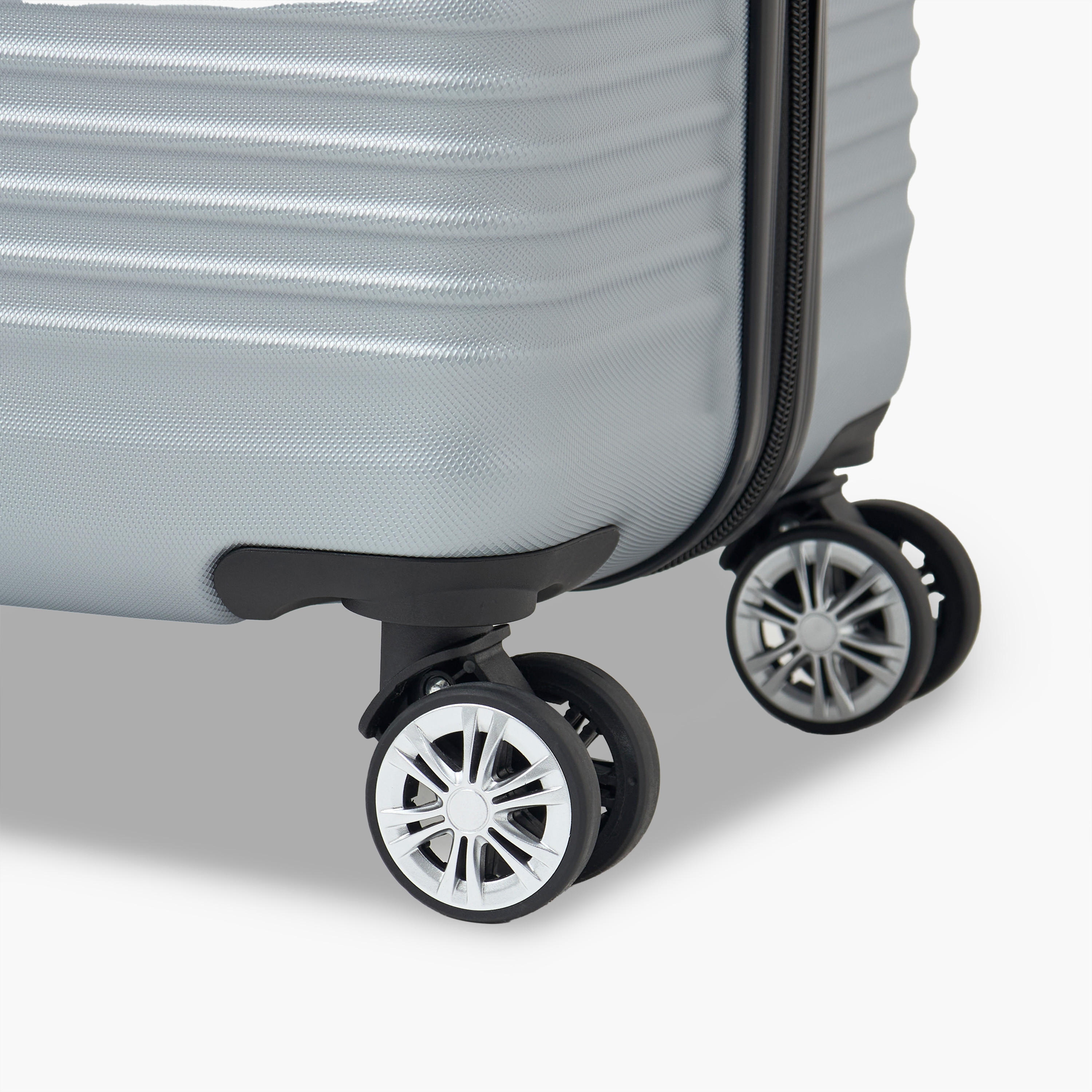 WAVE Textured Hardcase Luggage Trolley with Retractable Handle - 24 inches Check-In Bag-travel-luggagesandbags-luggage-image-6