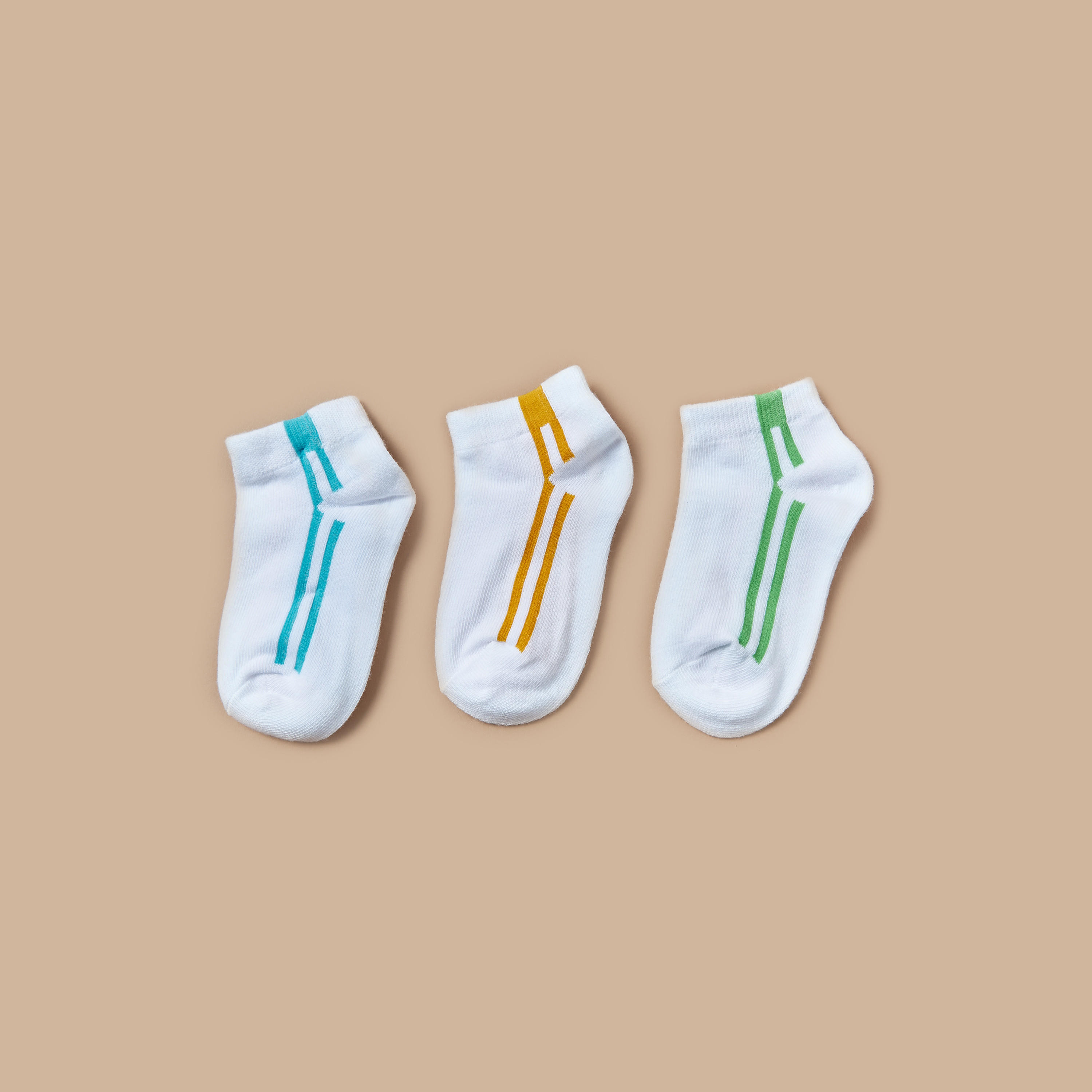 Juniors Striped Ankle Length Socks - Set of 3