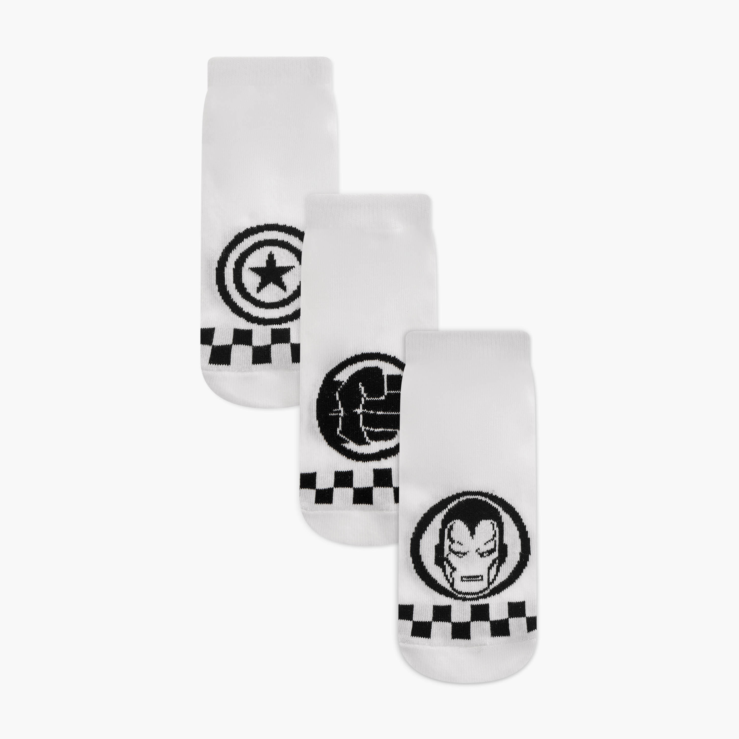 Avengers Print Ankle Length Socks - Set of 3-boys-accessories-socks-image-1