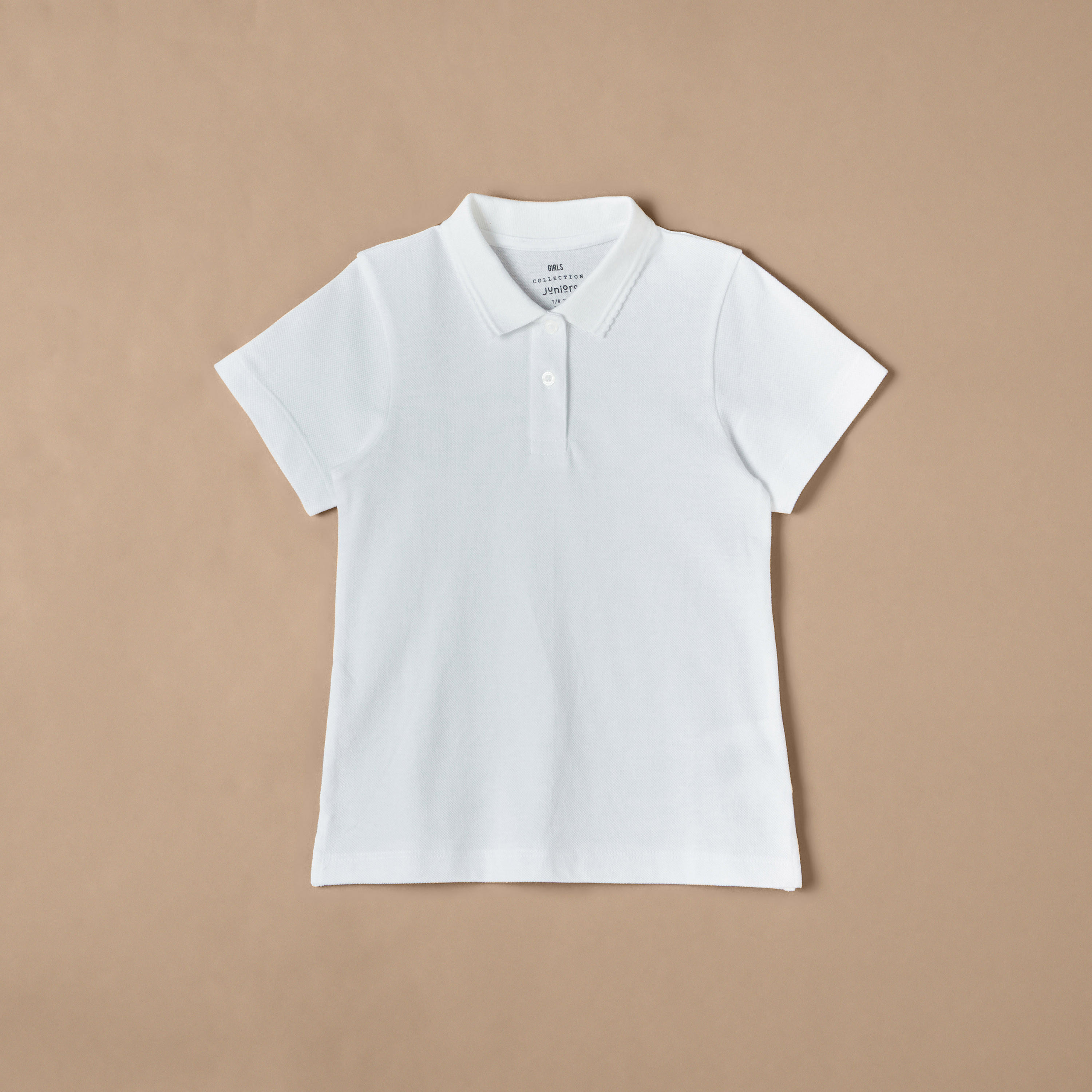 Juniors Solid Short Sleeves Polo T-shirt