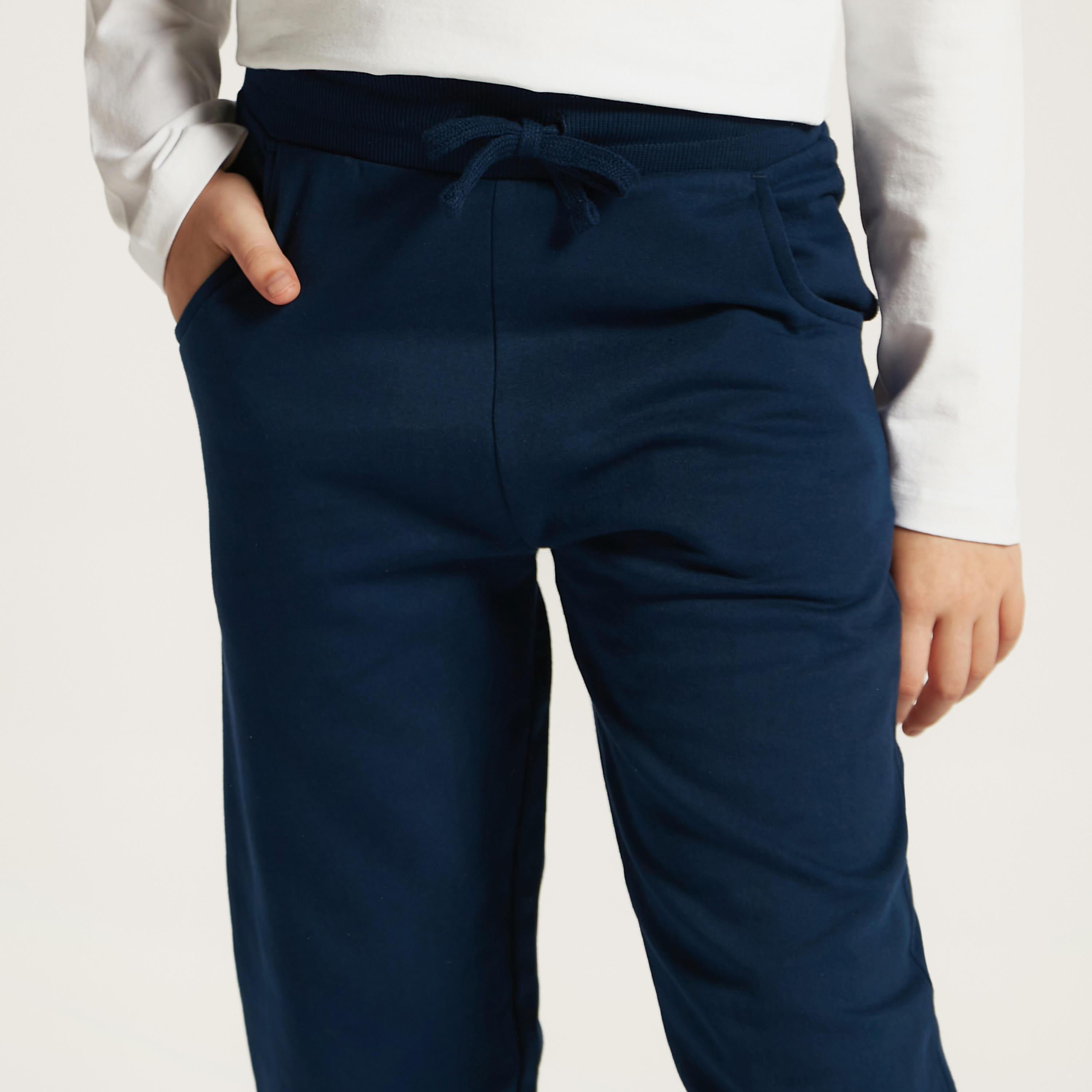 بنطلون رياضي سادة بجيوب ورباط إغلاق من جونيورز-girls-clothing-schoolwear-bottoms-joggers-image-3