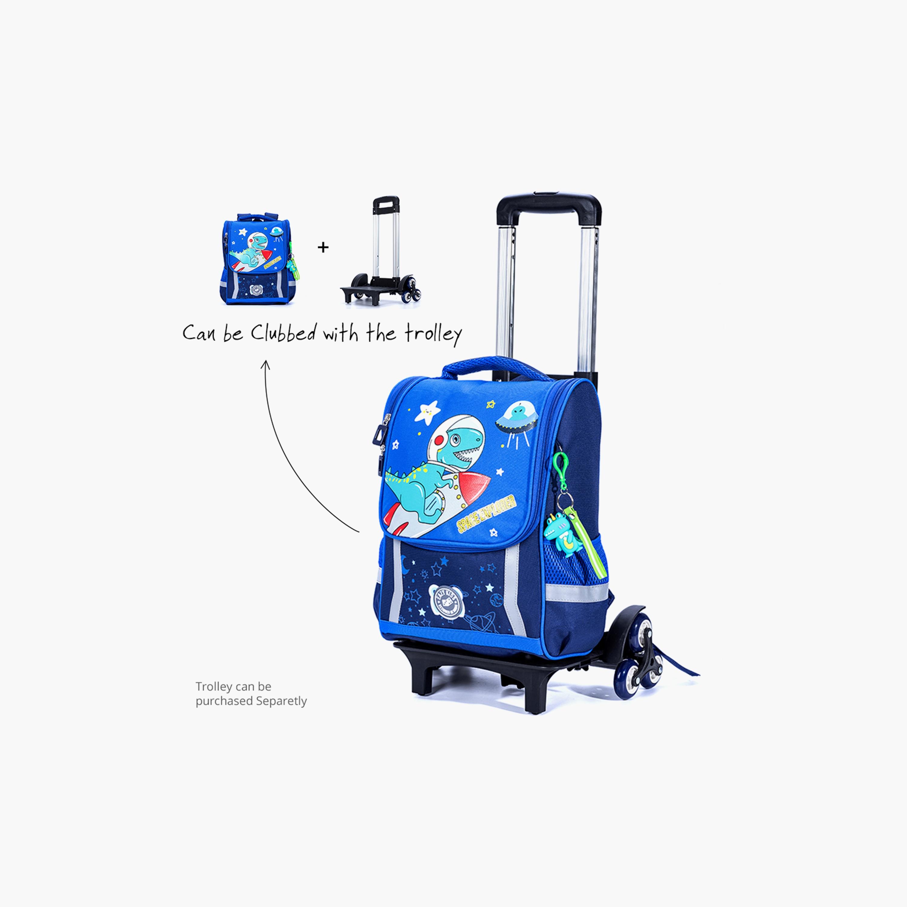 حقيبة داينو في الفضاء المدرسية من إيزي كيدز - أزرق-school-bagsandbackpacks-backpacks-image-5