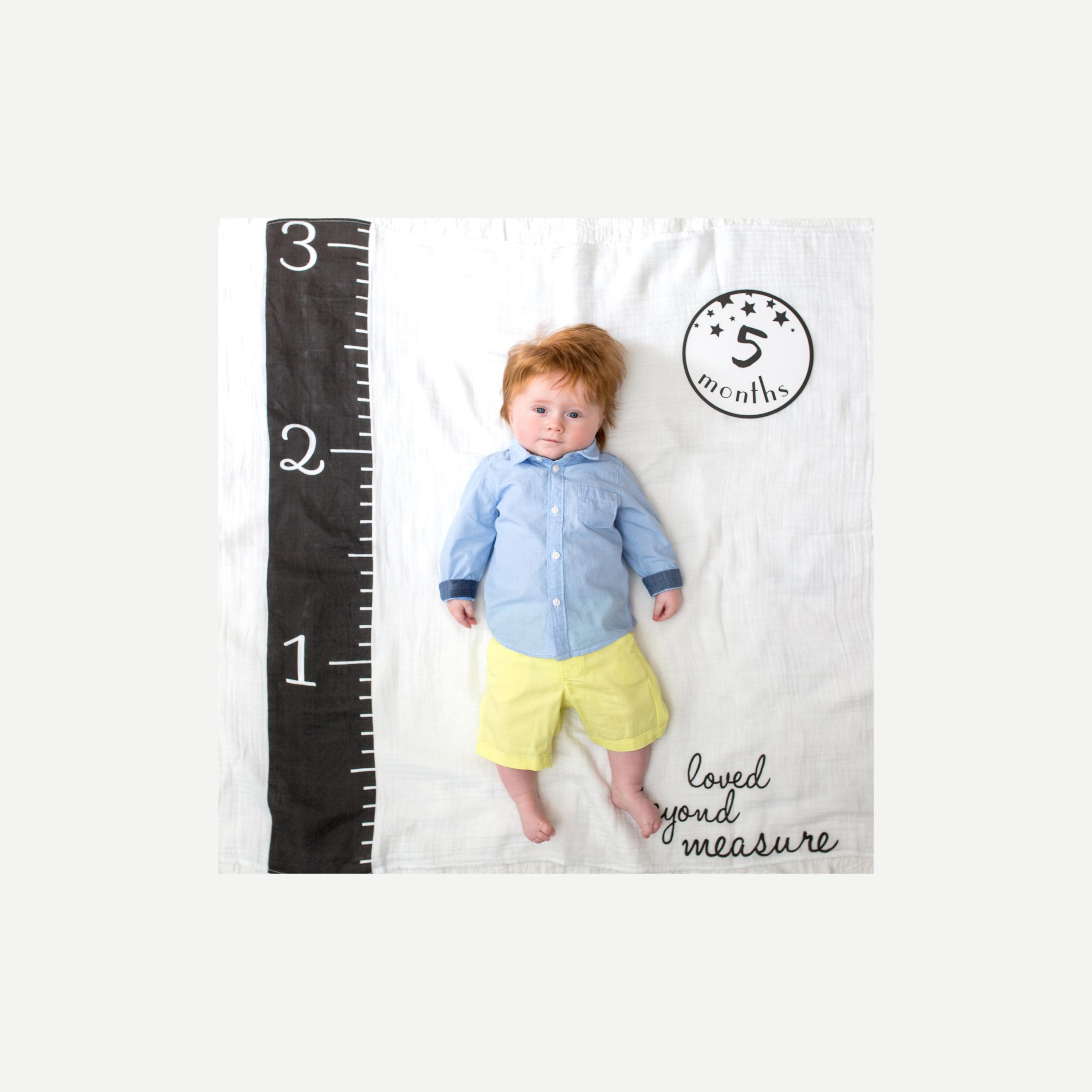 مجموعة بطانية ولاصقات قياس العمر للتصوير من لولوجو، طبعة كتابية-baby-nursery-blanketsandswaddles-blanketsandquilts-image-4