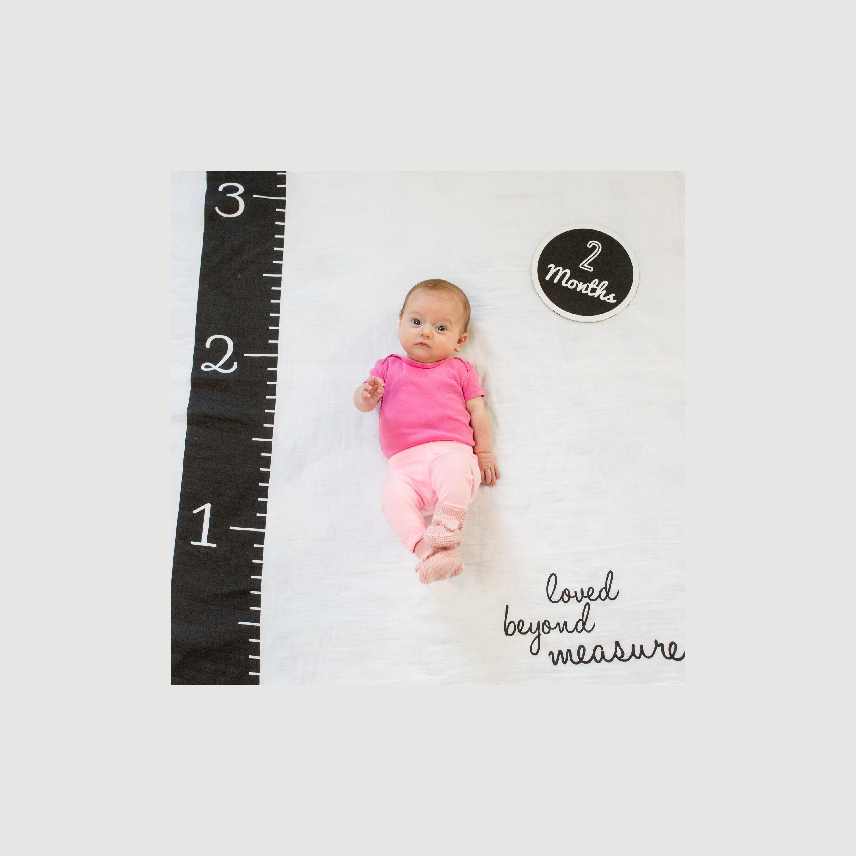 مجموعة بطانية ولاصقات قياس العمر للتصوير من لولوجو، طبعة كتابية-baby-nursery-blanketsandswaddles-blanketsandquilts-image-5