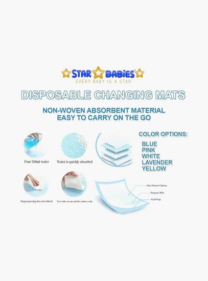 Star Babies 80-Piece Disposable Changing Mats, 70-Piece Disposable Bibs with Pack of 10 Scented Bags and Dispenser Bundle-baby-feeding-bibs-image-3