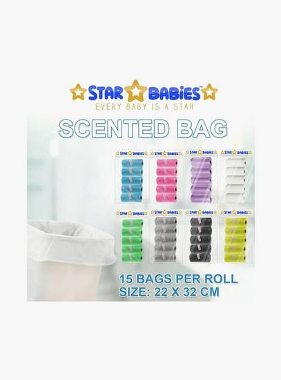 Star Babies 80-Piece Disposable Changing Mats, 70-Piece Disposable Bibs with Pack of 10 Scented Bags and Dispenser Bundle-baby-feeding-bibs-image-4
