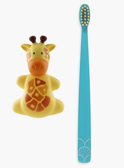 Flipper 2-Piece Hygienic Toothbrush with 2-Piece Toothbrush Cover Combo, Giraffe & Lion-baby-bathandcare-oralcare-image-4