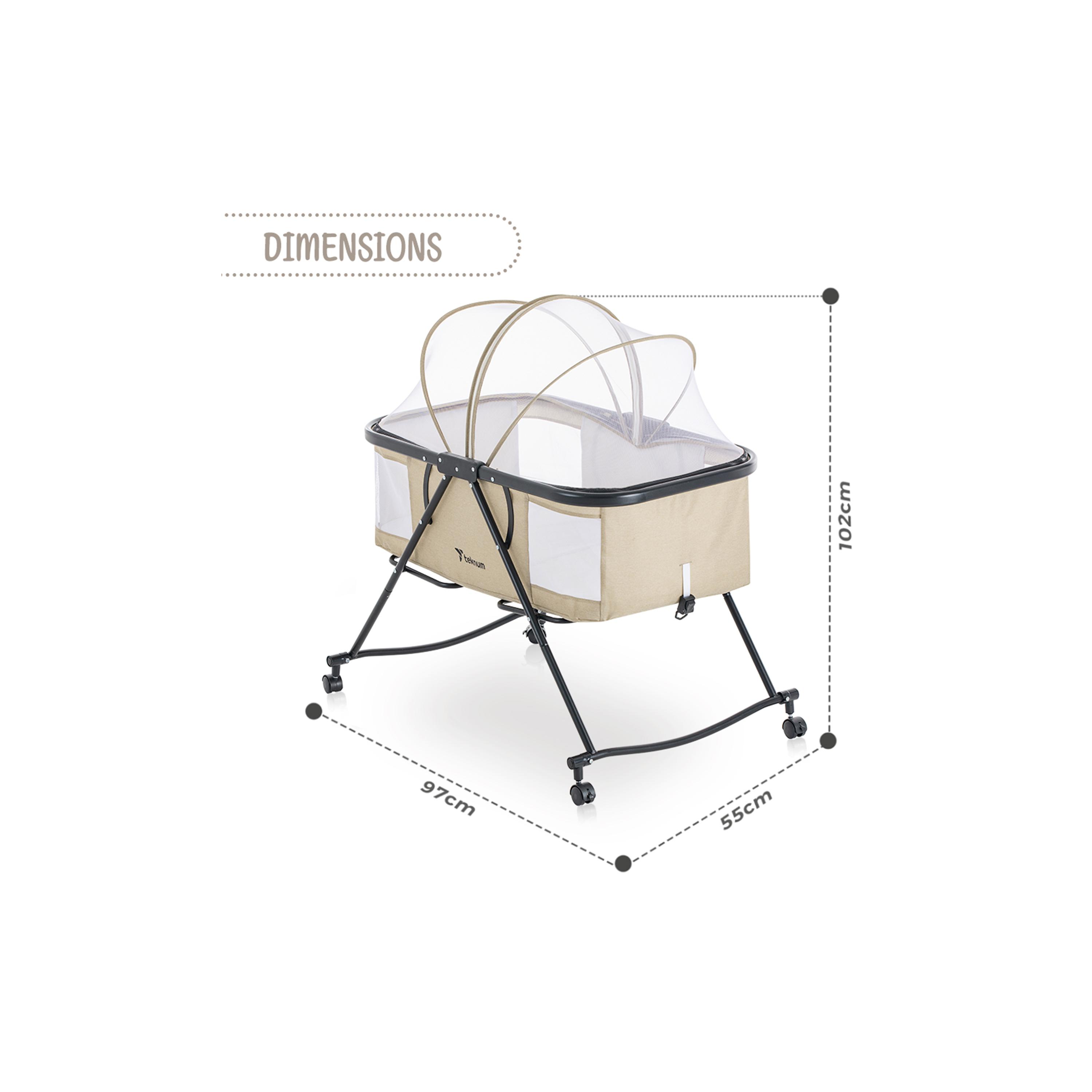 سرير أطفال 3 في 1 مهد مزود بشبكة ناموسية وعجلات من تيكنوم، عاجي-baby-nursery-furniture-cribsandbeds-travelcots-image-12