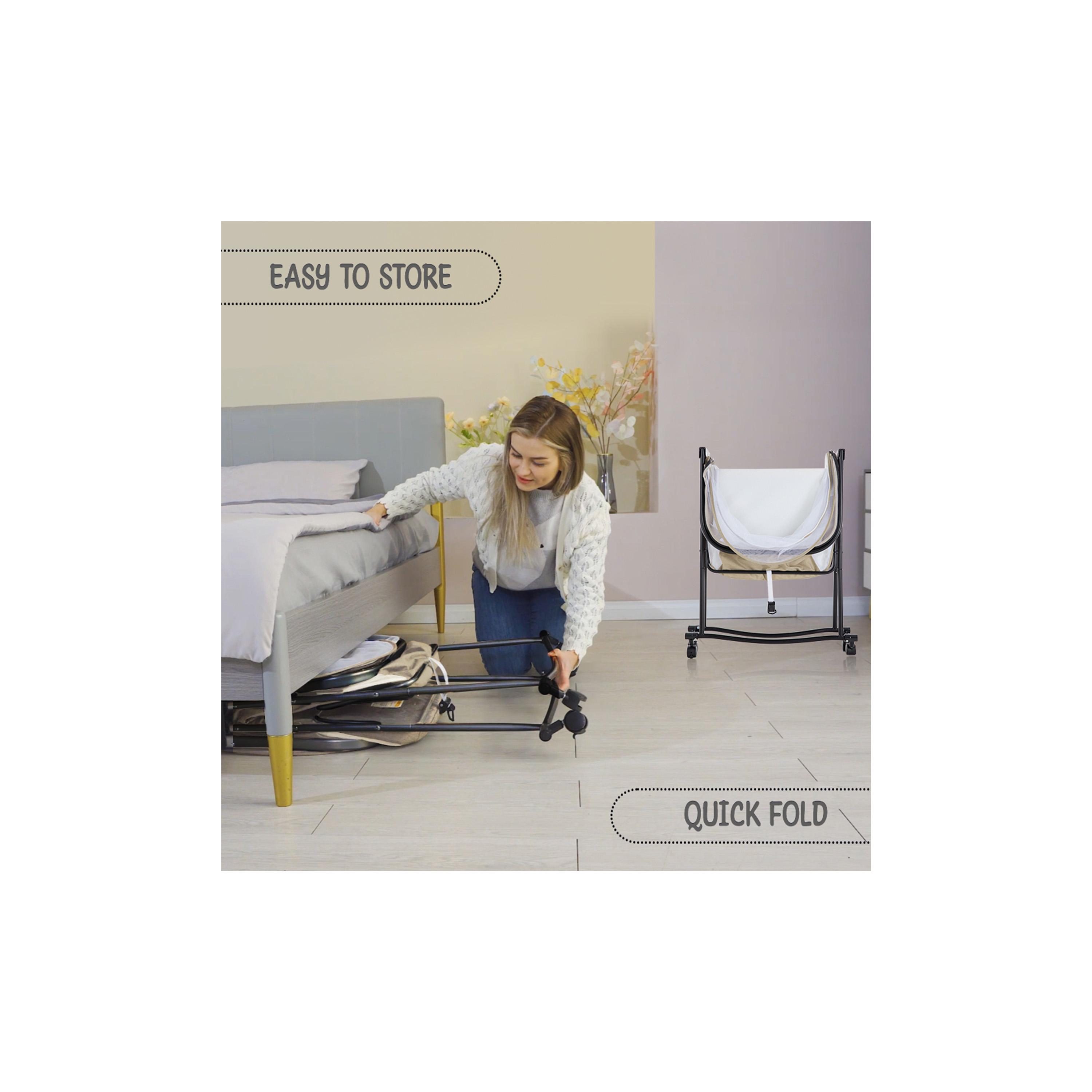 سرير أطفال 3 في 1 مهد مزود بشبكة ناموسية وعجلات من تيكنوم، عاجي-baby-nursery-furniture-cribsandbeds-travelcots-image-9