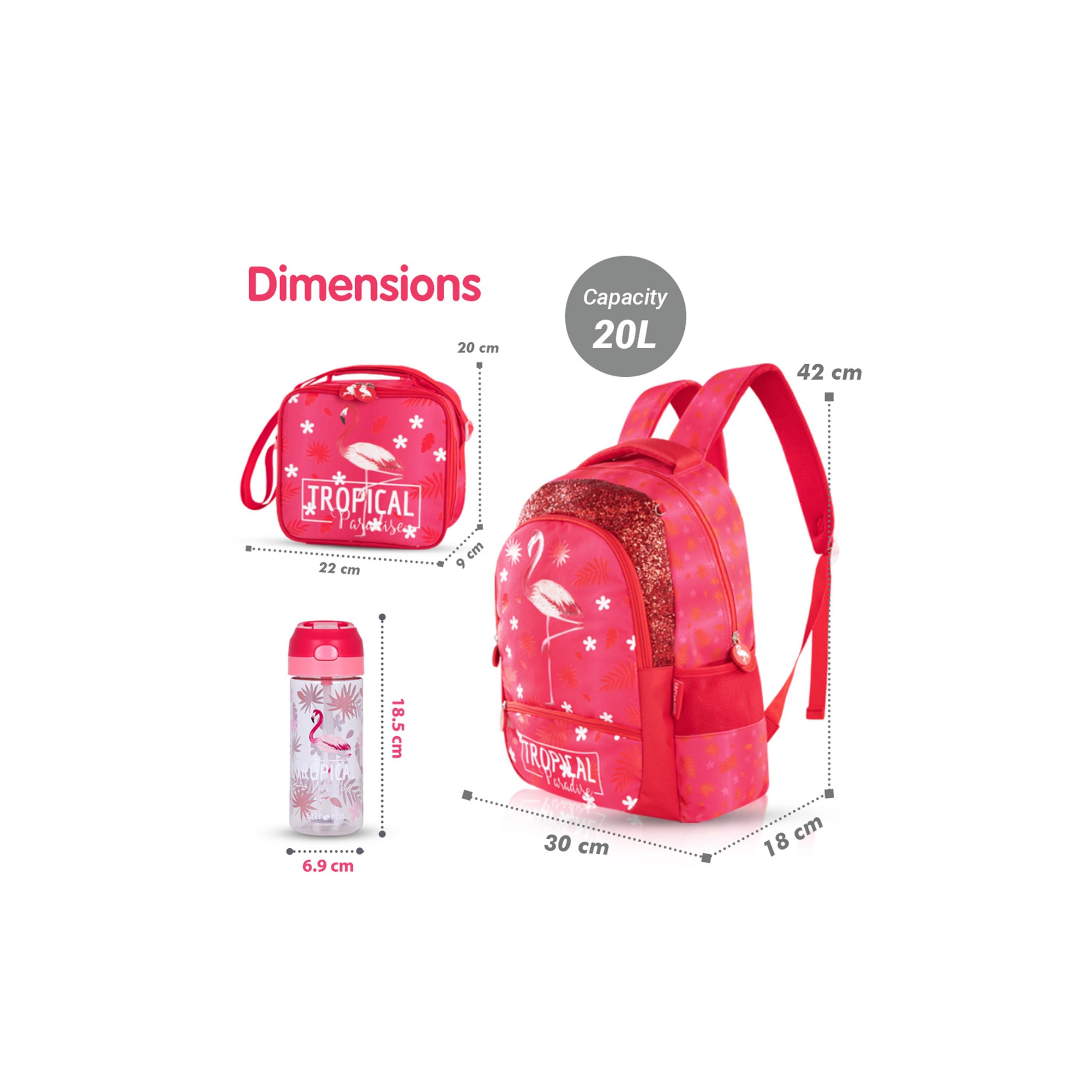 مجموعة حقائب مدرسية بعجلات استوائية 4 قطع من إيزي كيدز - وردي - 17 بوصة-school-bagsandbackpacks-sets-image-10