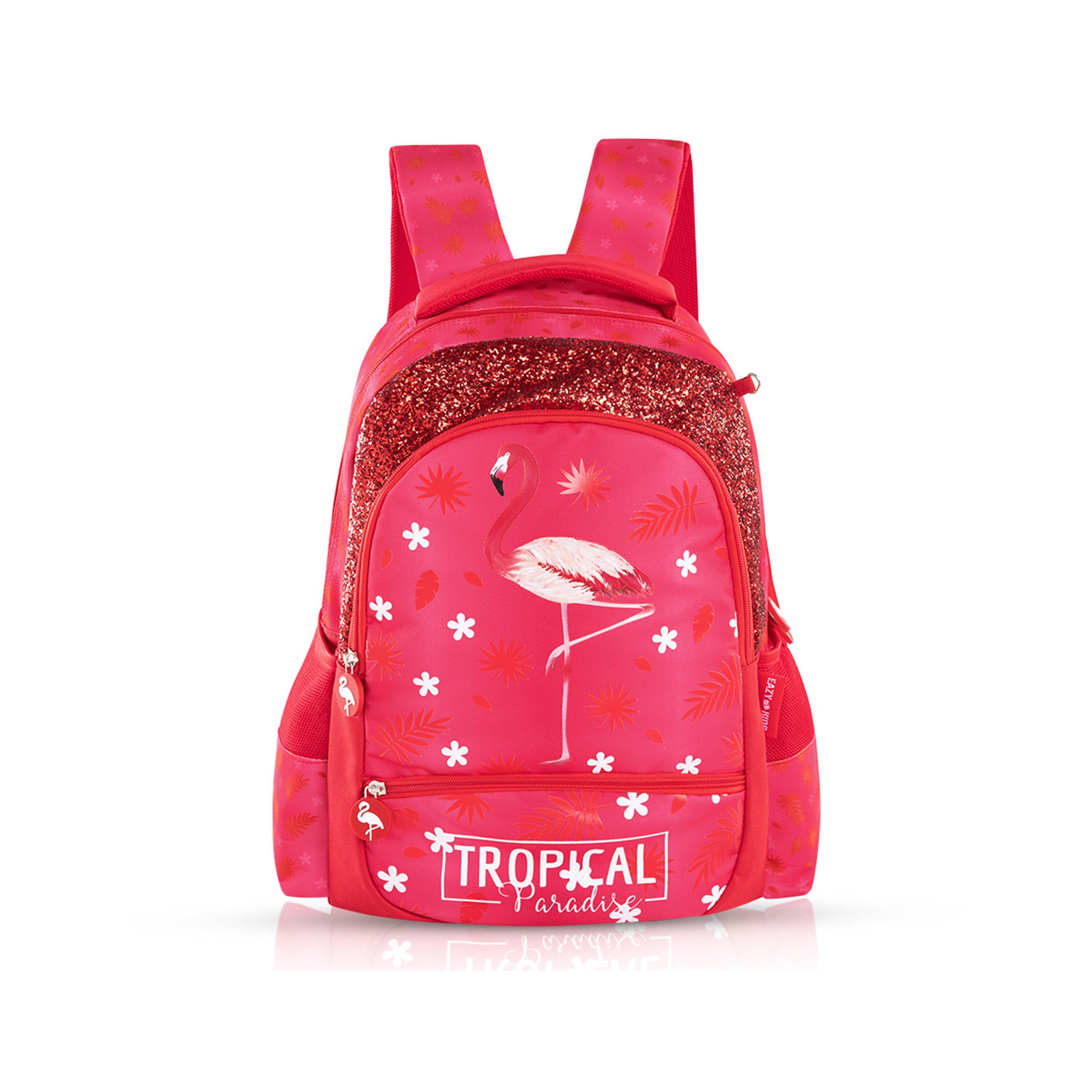 مجموعة حقائب مدرسية بعجلات استوائية 4 قطع من إيزي كيدز - وردي - 17 بوصة-school-bagsandbackpacks-sets-image-15