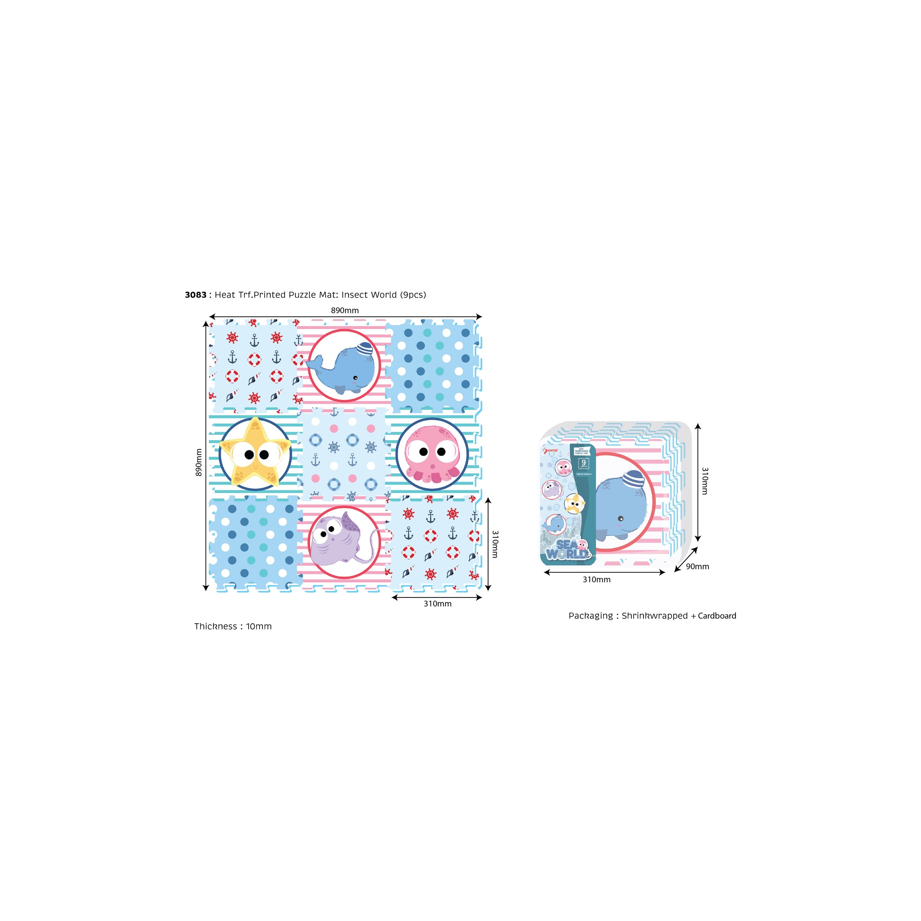 Sunta 9-Piece Sea World Puzzle Mat - 89 x 89 cm-baby-infantactivity-playpensandplaymats-image-3