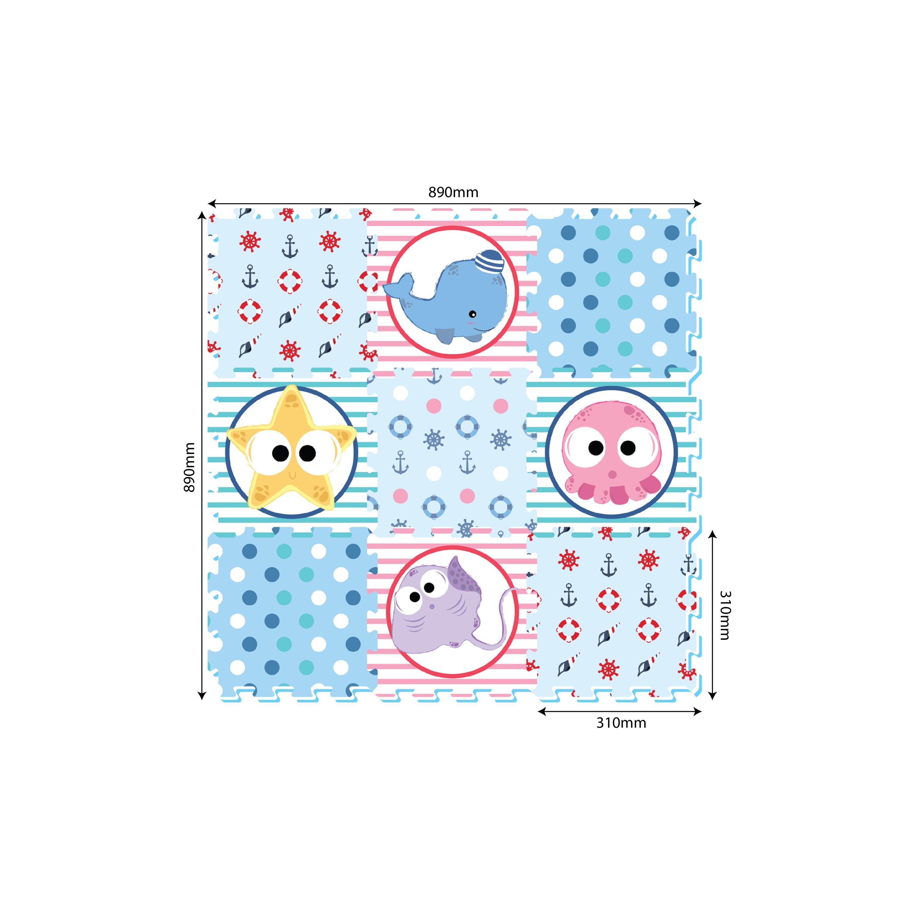 Sunta 9-Piece Sea World Puzzle Mat - 89 x 89 cm-baby-infantactivity-playpensandplaymats-image-4