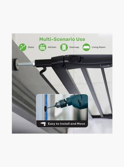 Moon Secura Baby Safety Gate Auto Lock Barrier with 10 cm Extension - 76-80 cm - Black-baby-healthandsafety-babyproofing-image-2