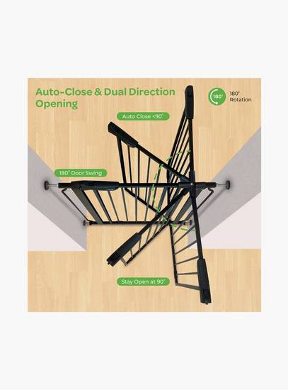 Moon Secura Baby Safety Gate Auto Lock Barrier with 10 cm Extension - 76-80 cm - Black-baby-healthandsafety-babyproofing-image-5