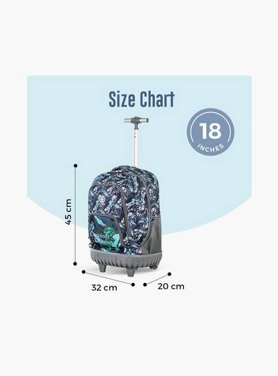 Eazy Kids Printed Trolley Backpack with Lunch Bag & Pencil Case - T Rex - 18 Inch-school-bagsandbackpacks-trolleybags-image-5
