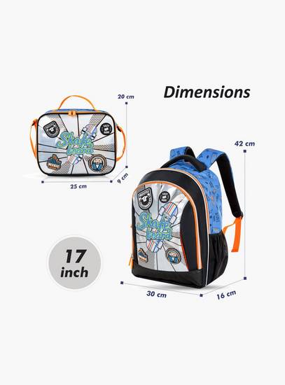 Eazy Kids 4-Piece Backpack with Trolley, Lunch Bag & Pencil Case - 17 Inch - Skate Board-school-bagsandbackpacks-trolleybags-image-4