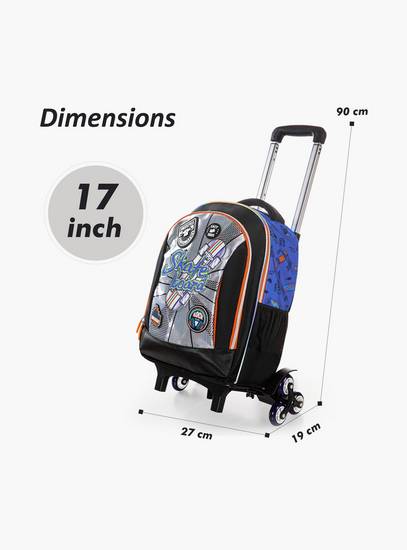 Eazy Kids 4-Piece Backpack with Trolley, Lunch Bag & Pencil Case - 17 Inch - Skate Board-school-bagsandbackpacks-trolleybags-image-5