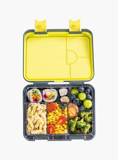 Eazy Kids 6 & 4 Convertible Bento Lunch Box with Accessories - 1160 ml - T-Rex Dino - Grey-school-lunchessentials-lunchboxes-image-3