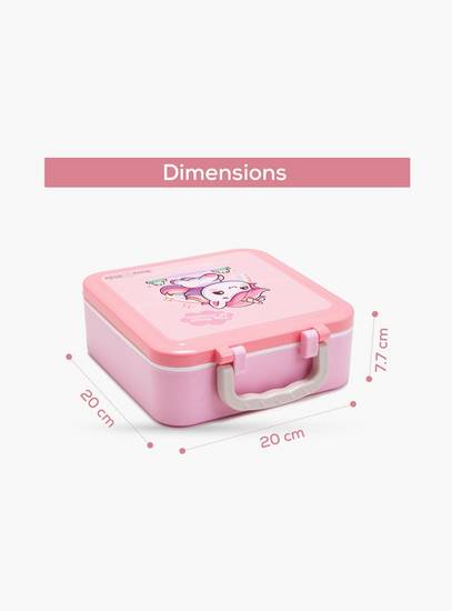 Nova Kids 3-Compartment Bento Lunch Box with Spoon, Fork & Jar - 1500 ml - Unicorn Pink-school-lunchessentials-lunchboxes-image-3