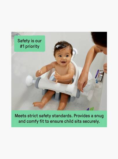 Ingenuity Summer My Bath Seat with In-Tub Support with 360° Stability - 5–10 Months - Grey-baby-bathandcare-bathtubs-image-2