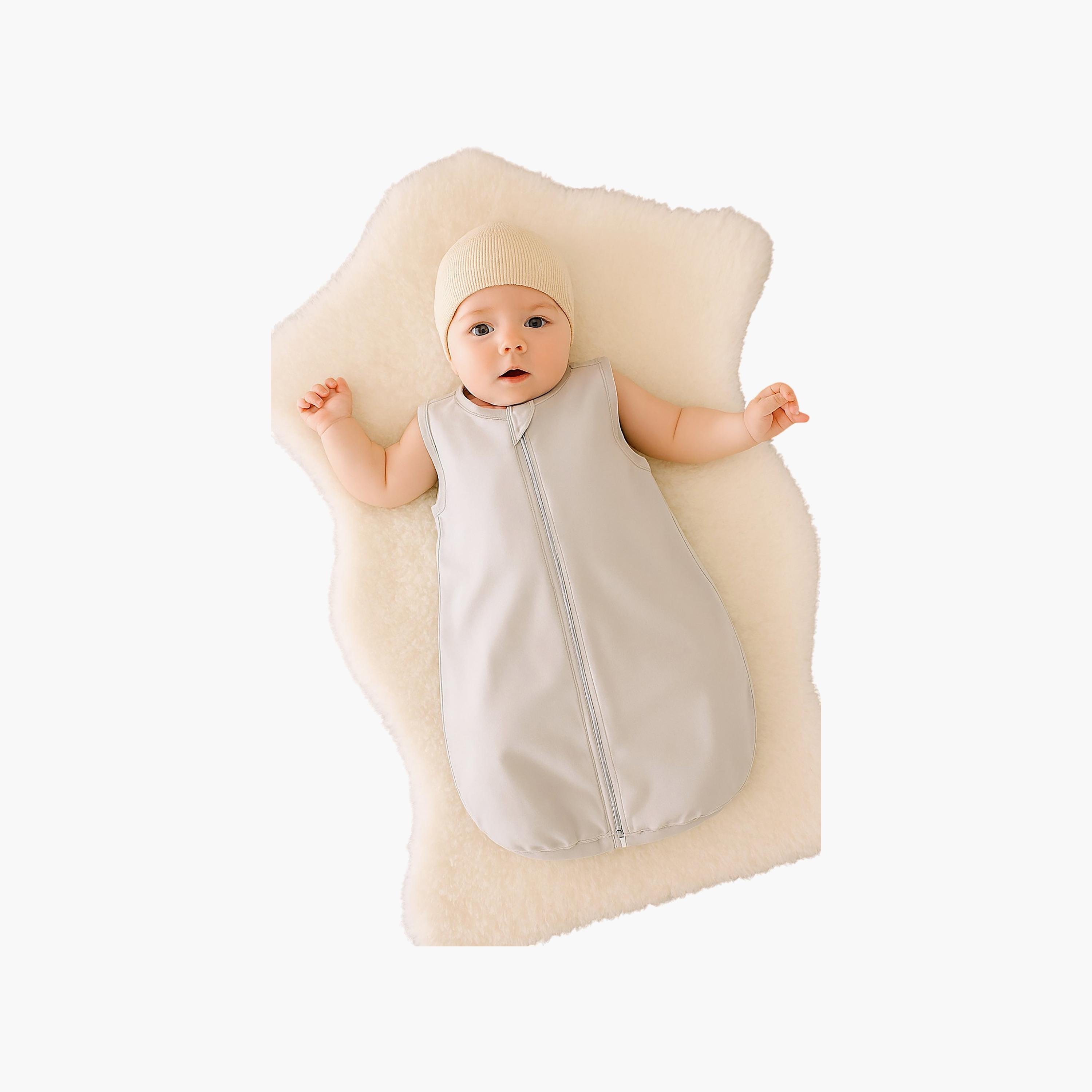 كيس نوم قطني بدون أكمام (قطعتان) - مجموعة فلورا والرمادي - مقاس M من كيندر فالي-baby-nursery-blanketsandswaddles-swaddlesandsleepingbags-image-2