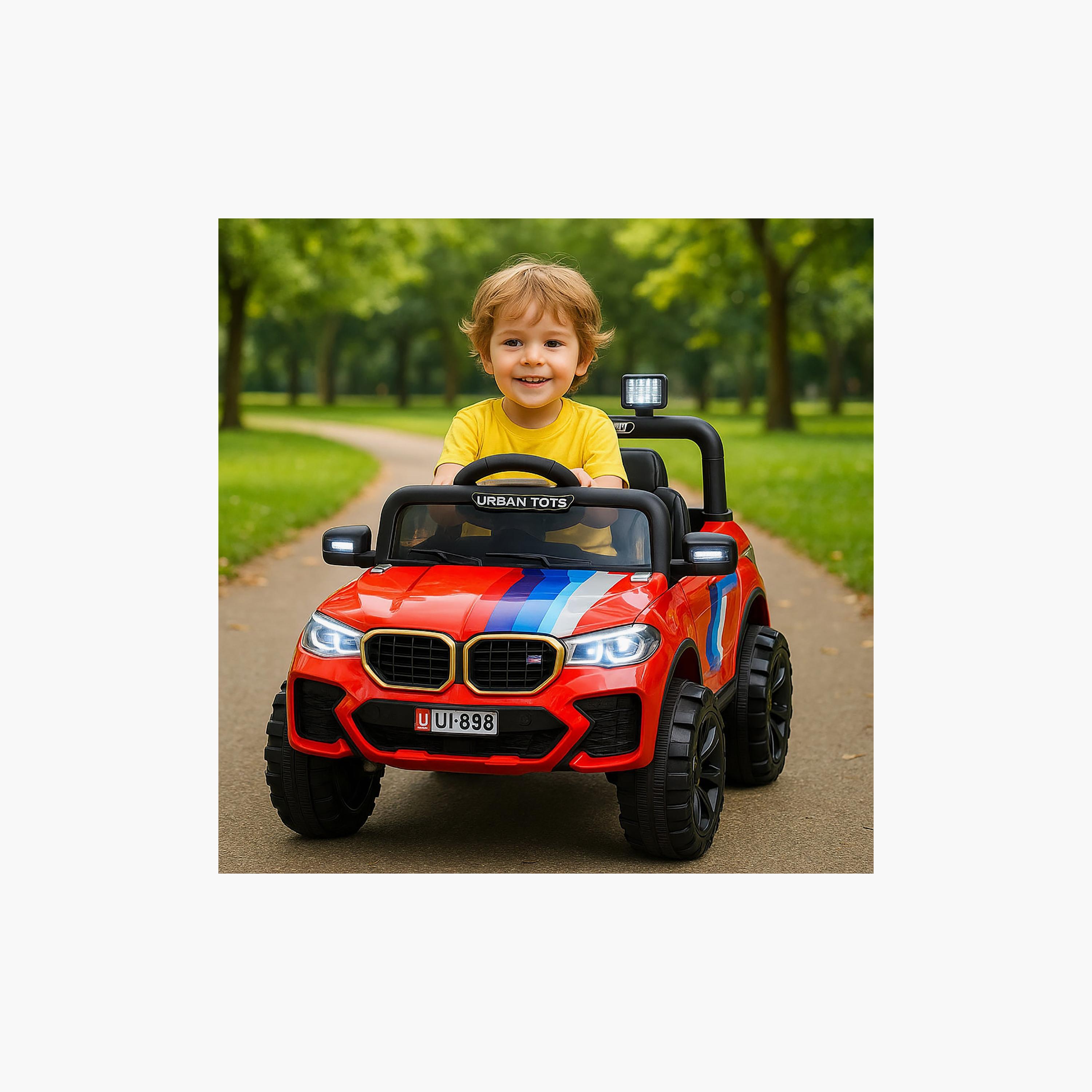 Urban Tots 4x4 Battery Operated Jeep with Music & LED Lights - Sports Style - Red-toys-outdoor-bikesandrideons-electricvehicles-image-2