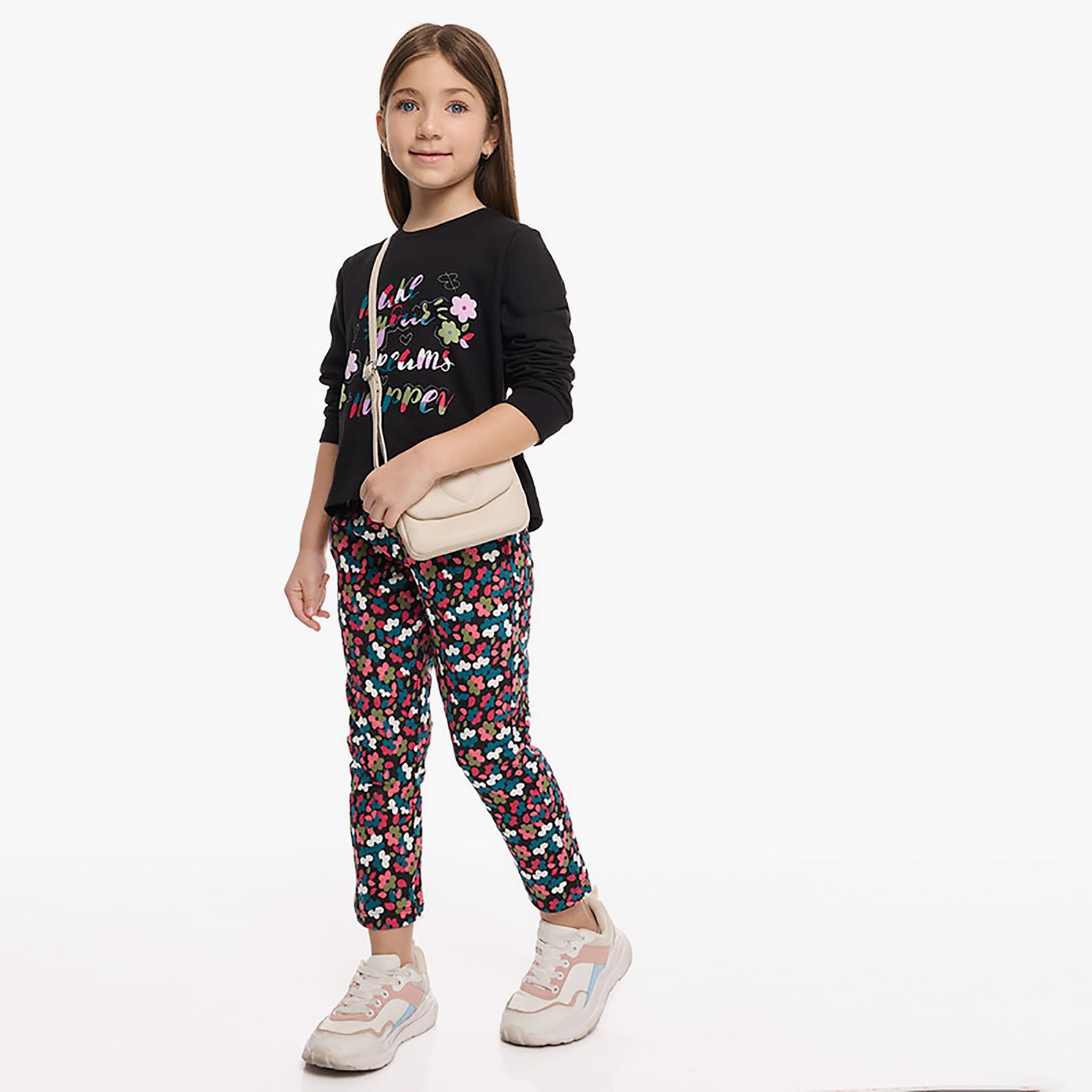 Victor and Jane 2-Piece Printed Long Sleeves T-Shirt with Leggings-baby-girls-clothing-setsandcoords-image-1